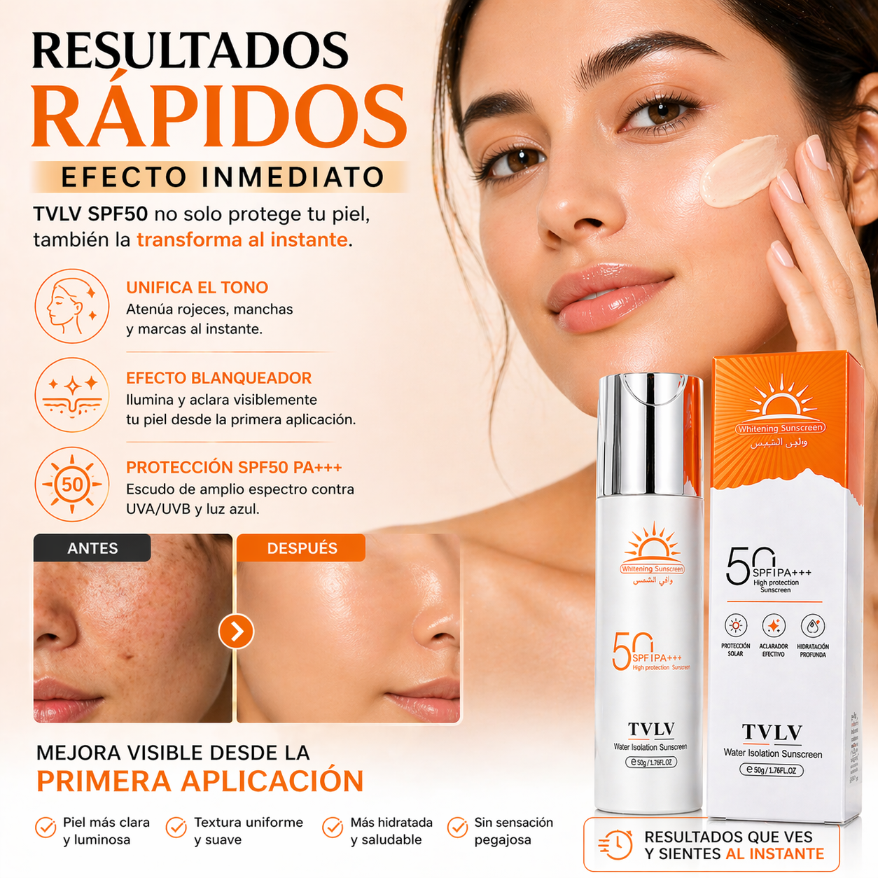 Protector solar SPF50 PA blanqueador - 50 g