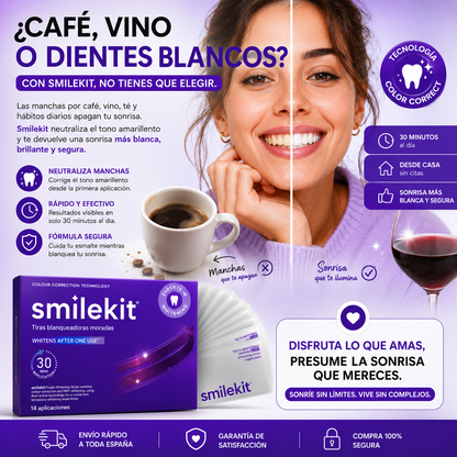 Tiras Blanqueadoras Moradas Smilekit
