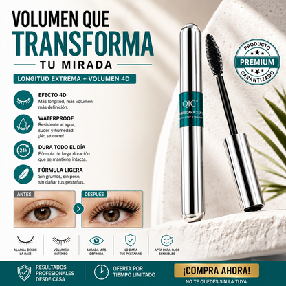 Máscara de Pestañas de Fibra de Seda 4D
