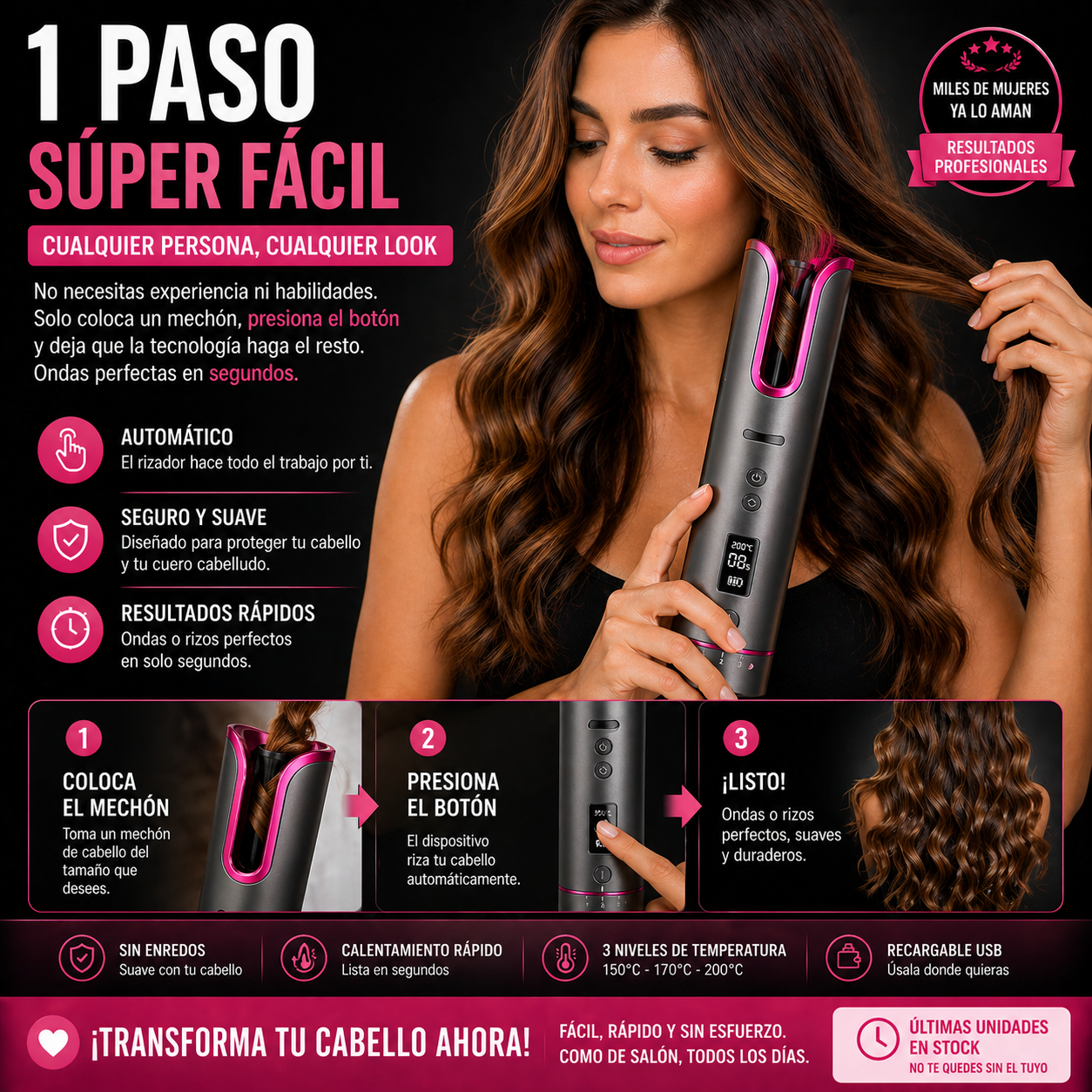 Moldeador de rizos profesional v2