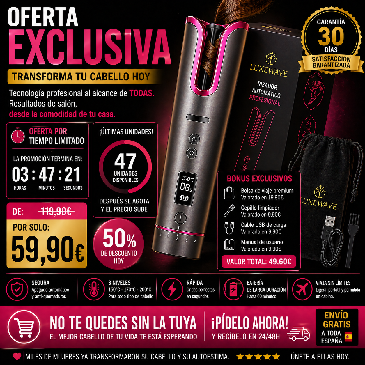 Moldeador de rizos profesional v2