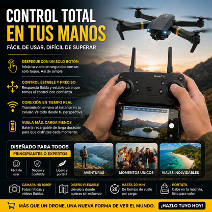 Drone dobrável com câmera HD e controle remoto