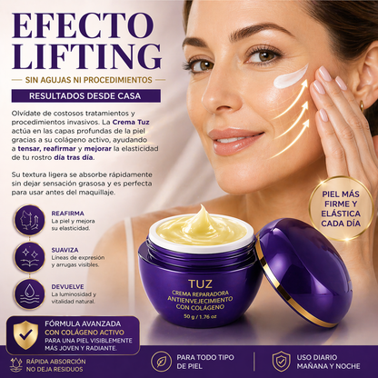 Crema Reparadora Antienvejecimiento con Colágeno 50 g Tuz