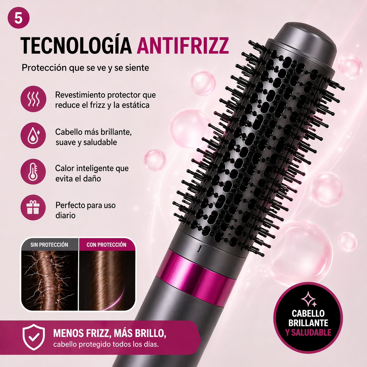 Escova de cabelo elétrica multifuncional 3 em 1 REMGINTON