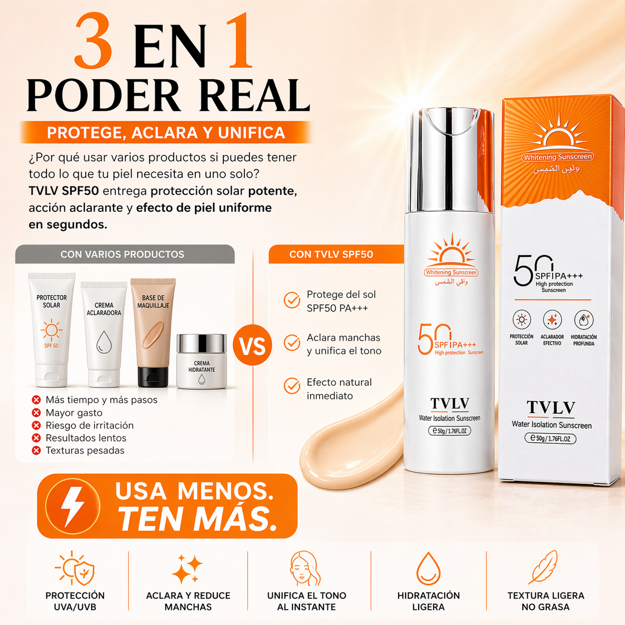 Protector solar SPF50 PA blanqueador - 50 g