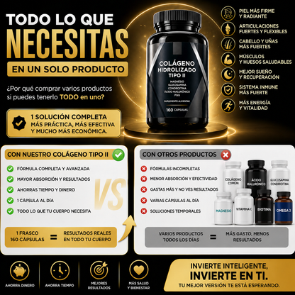 olágeno Hidrolizado Tipo II – 160 Cápsulas