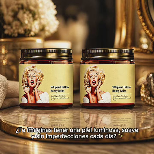 Crema de sebo bovino - bálsamo de sebo con miel - recipiente de plástico